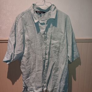Bagazzo Men's Casual Light Blue Button Down Shirt